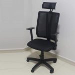 Cadeira De Escritório Presidente Ergonômica Addit Com Apoio Cabeça Cor: Preto - Frisokar