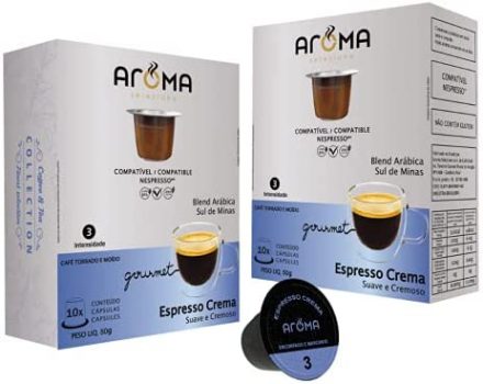 Cápsulas de Café Aroma Espresso Crema Aroma Selezione, Compatível com Nespresso, Contém 10 Cápsulas