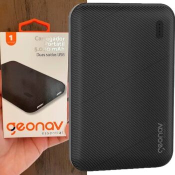 Carregador Portátil Universal Geonav, 5000mAh, Preto - ES5KBK