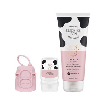 Combo Cuide-Se Bem Deleite: Álcool Em gel 30g + Capinha Em Silicone + Hidratante Corporal 200ml