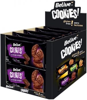Display Cookie Double Chocolate sem Glúten sem Lactose Belive 10 Unidades de 80G