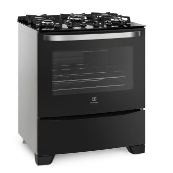Fogão 5 Bocas Electrolux Prata e Preto - Acendimento Automático 76GS