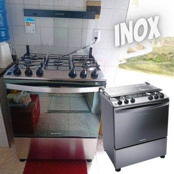 Fogão Brastemp 5 Bocas Cor Inox Com Botões Removíveis E Exclusivo Aro Protetor - BFS5NCR - BIVOLT