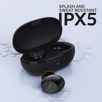 Fone de Ouvido Sem Fio Philips TWS Intra-auricular Preto - TAT1235BK/97