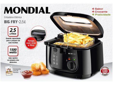 Fritadeira a Óleo Mondial, Big Fry - 2,5L, 220V, Preto, 1500W - FT-07
