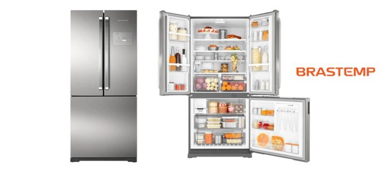Geladeira Brastemp BRO80AK Frost Free 540L com Ice Maker Side Inverse Inox - 110V
