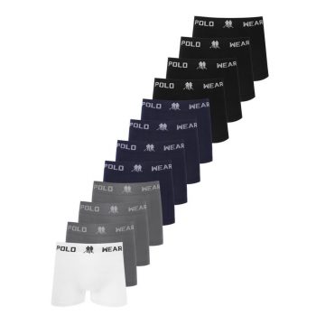 Kit Com 12 Cuecas Boxer Microfibra Polo Wear