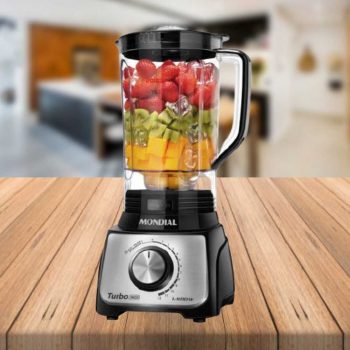 Liquidificador Turbo Mondial L-1100 Bi Inox Black 1100W 12 Velocidades 3L - 127v
