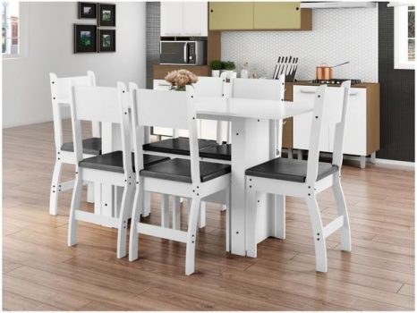 Mesa de Cozinha 6 Cadeiras Retangular Milano - J58050 Poliman Móveis