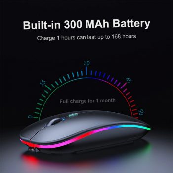 Mouse gamer sem fio rgb bluetooth