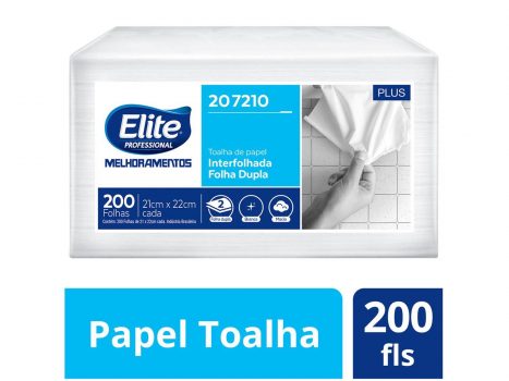 Papel Toalha Interfolhado Folha Dupla Elite Plus Com 200 Folhas, Elite Professional