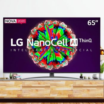 Smart TV LG 65" 4K IPS NanoCell 65NANO81 WiFi Bluetooth HDR Inteligência Artificial ThinQAI Google Alexa