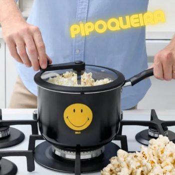 Pipoqueira Pic Poc Smiley, 20x14.5cm, 4.2L, Preta