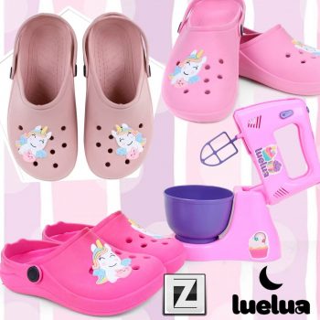Sandália Babuche Infantil Luelua Unicórnio + Batedeira