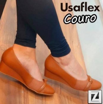 Scarpin Couro Anabela Usaflex Joanete