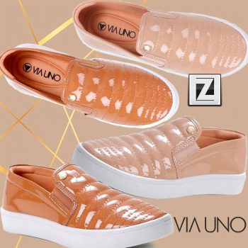Slip On Via Uno Matelassê Verniz Feminino