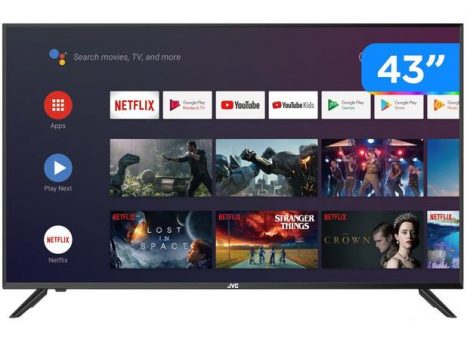 Smart TV Full HD DLED 43” JVC LT-43MB308 Android - Wi-Fi Bluetooth HDR 3 HDMI 2 USB