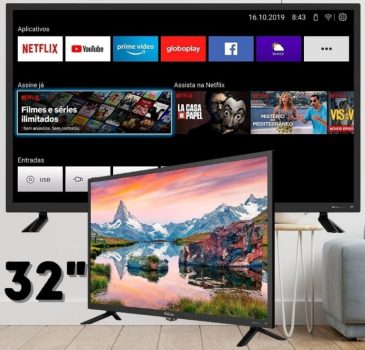 Smart TV LED 32" Philco PTV32G52S HD e Áudio Dolby Conversor Digital Integrado 2 HDMI 1 USB Wi-Fi com Netflix