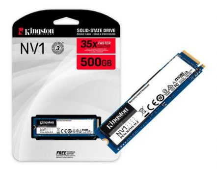 SSD Kingston NV1 500GB,M.2 2280 NVMe, Leitura: 2100MB/s e Gravação: 1700MB/s - SNVS/500G