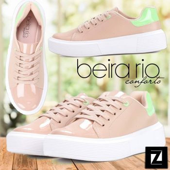 Tênis BEIRA RIO Casual Flatform Feminino - Bege  34 até 39