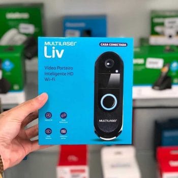 Vídeo Porteiro Wi-Fi Multilaser Liv SE220 - Monofone Viva Voz com Visão Noturna