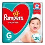 Fralda Pampers Supersec G, PAMPERS SUPERSEC 26 Unidades