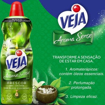 Limpador Perfumado Veja Aroma Sense Frescor 2L com óleos essenciais