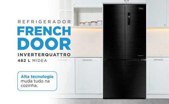 Refrigerador French Door InverterQuattro 482L Preto Midea