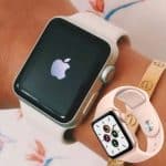 Apple Watch Series 6 44mm Caixa Dourada E Pulseira Areia-Rosa Esportiva