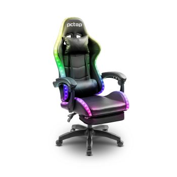 CADEIRA GAMER PCTOP STARLIGHT RGB PRETA C/ DESCANCO DE PE - R1006E