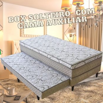 Cama Box Solteiro Umaflex com Cama Auxiliar - 44x188x88cm Atenas