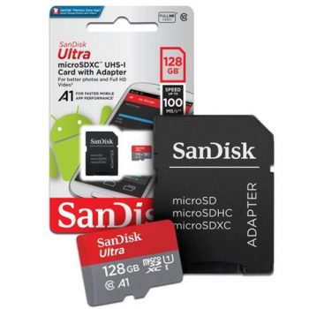 Cartão de Memória SanDisk Micro SD, 128Gb