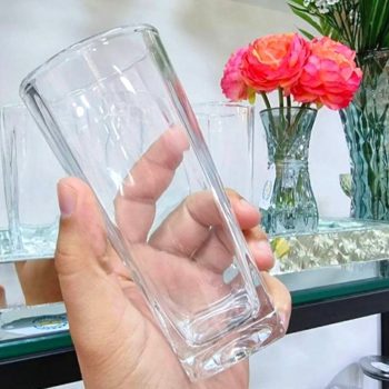Conjunto 6 Copos Altos de Vidro Square Lyor Transparente 300Ml