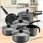 Conjunto De Panelas Antiaderente C/ Panela De Pressão - 6 Peças - Panelux