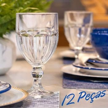 Conjunto de Taças 340ml Água Bristol 12 Peças - Nadir