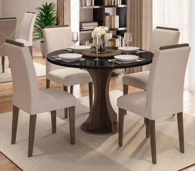 Conjunto Sala De Jantar 4 Cadeiras C/vidro - M.arapongas