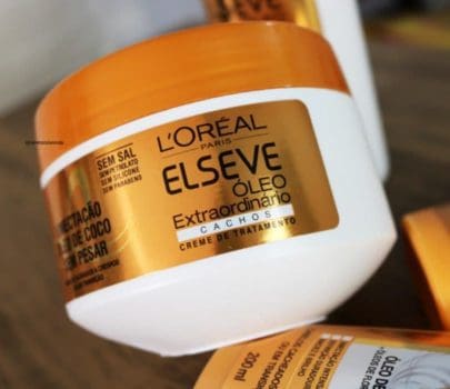 Creme de Tratamento Óleo Extraordinário Cachos Elseve L'Oréal Paris 300 ml, L'Oréal Paris