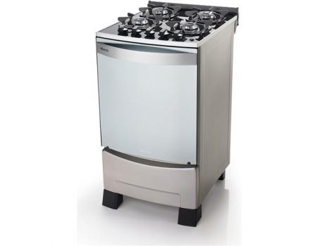 Fogão de Piso 4 Bocas Inox Mueller Decorato Vetro
