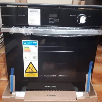 Forno a Gás de Embutir Brastemp Grill com Timer - Touch 78L Preto BOA84 AERNA