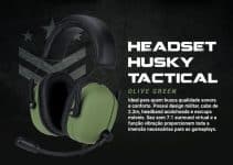 Headset Gamer Husky Tactical, Olive Green, USB, Som Surrond 7.1 com placa de som, Drivers 2x 30mm + 2x 40mm - HS-TTC-OG