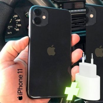 iPhone 11 Apple 256GB Preto 6,1” 12MP - iOS + Carregador USB-C de 20W Apple Branco