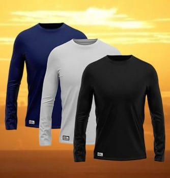 Kit 3 Camisetas Manga Longa Lisa Proteção Solar UV +50 MXC BRASIL