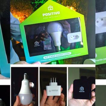 Kit Casa Conectada Positivo com Smart Controle Universal, Smart Lâmpada Wi-Fi e Smart Plug Wi-Fi - 3 Peças