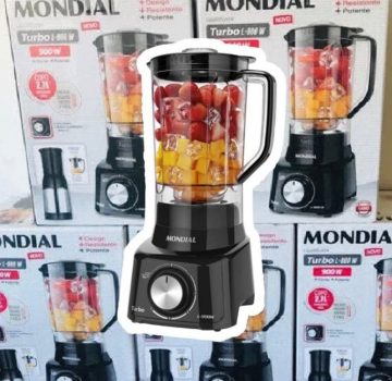 Liquidificador Mondial Turbo L-900 FB Copo - Preto Com Filtro 05 Velocidades 900W