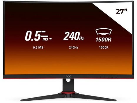Monitor Gamer AOC Legend 27' LED, Curvo, 240 Hz, Full HD, 0.5ms, FreeSync Premium, 120% sRGB, HDMI/DisplayPort - C27G2ZE