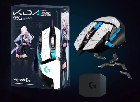 Mouse Gamer Logitech G502 HERO K/DA com RGB LIGHTSYNC, Ajustes de Peso, 11 Botões Programáveis e Sensor HERO 25K - Edição Oficial League of Legends KDA