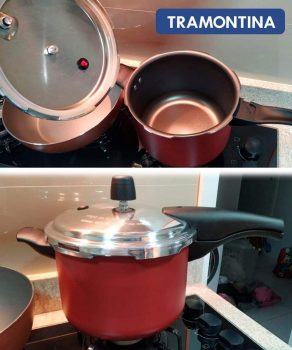 Panela De Pressão Vancouver 20cm 4,5L Tramontina + Concha Vermelha
