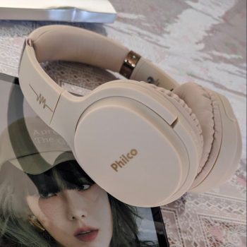 Fone de Ouvido Philco PFO01BTG Bluetooth com até 10 horas de bateria - Bege