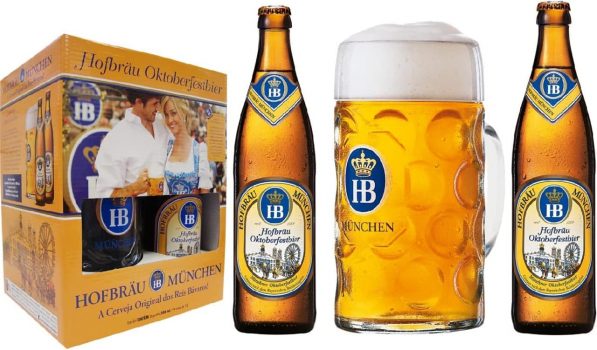 Kit Cerveja HB Oktoberfest - 2 gfs 500 ml + 1 caneca 1 L HB 500Ml