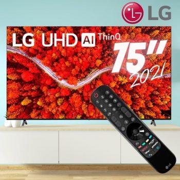 Smart TV 75" LG 4K LED 75UP8050 WiFi, Bluetooth, HDR, Inteligência Artificial ThinQ, Google, Alexa e Smart Magic - 2021